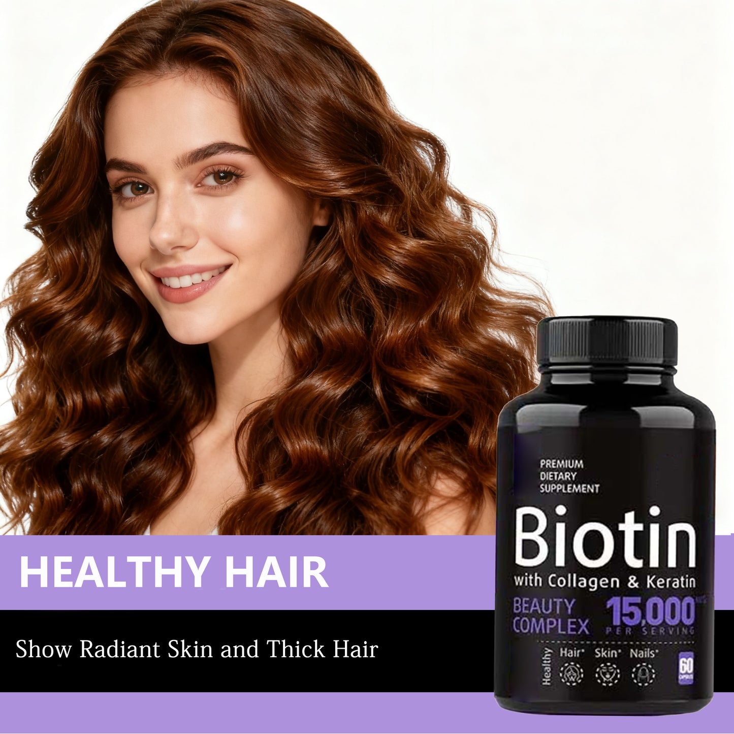 OEM Custom Label Hair Skin and Nails Vitamins and Supplement Biotin Capsules Biotin Capsules Collagen Supplement Vitamin