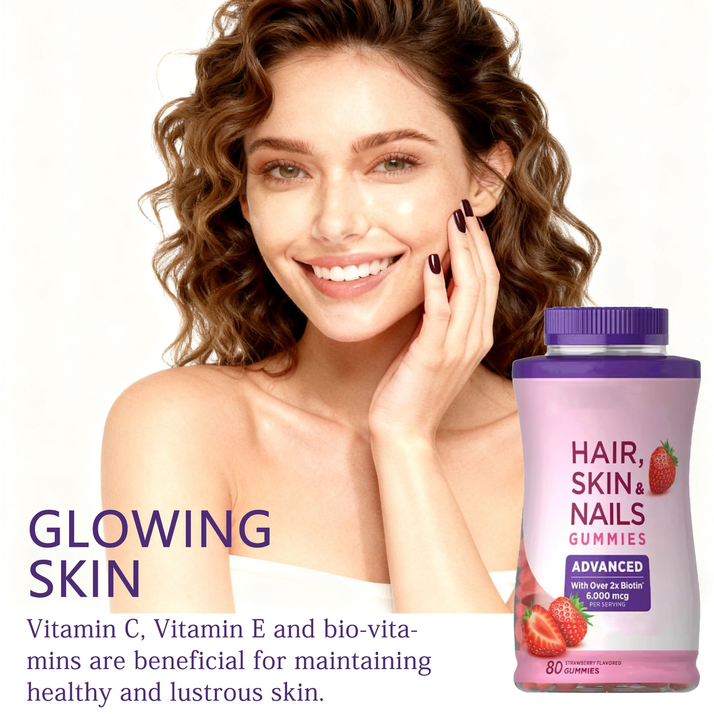 Biotin Feminine Balance Menopause Beauty Hair and Nails Whitening Collagen Gummies for Skin Women