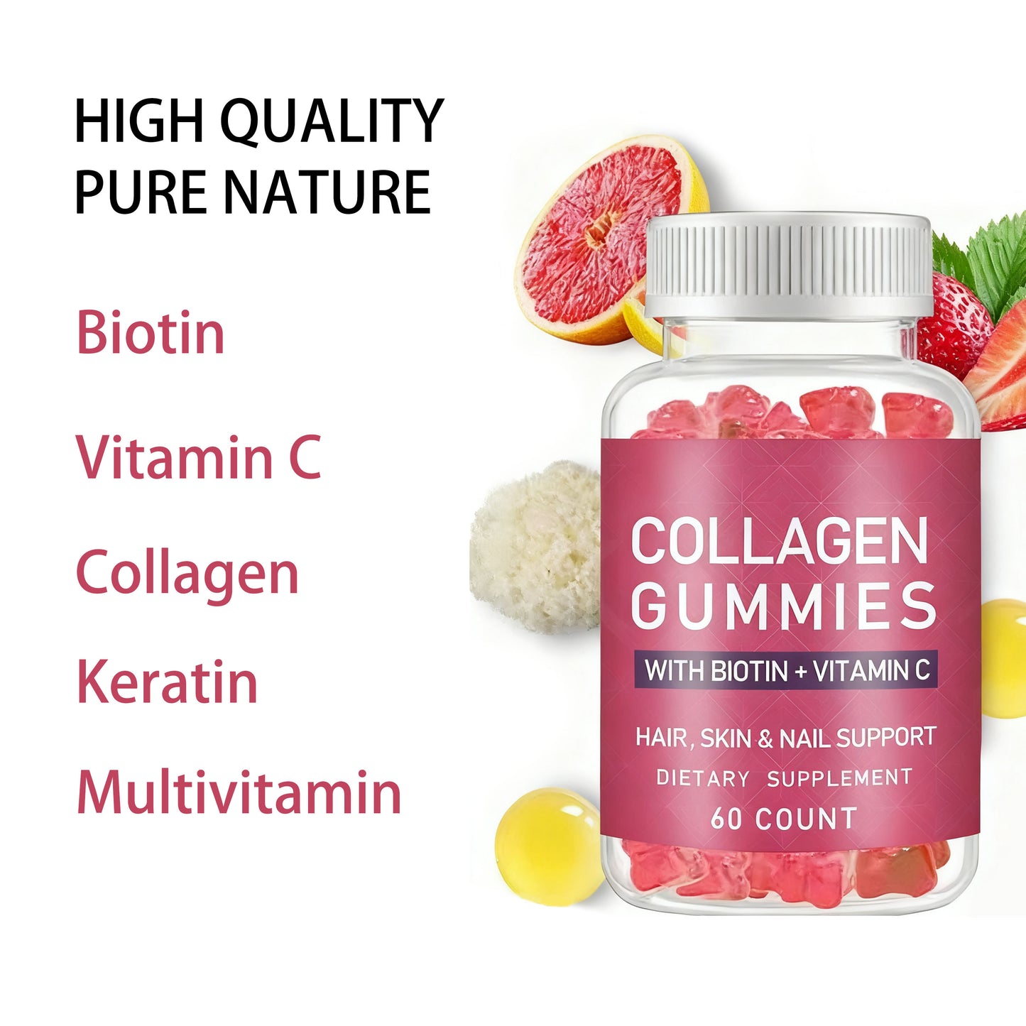 Collagen Gummies With Vitamin Biotin Collagen Gummies For Skin Whitening Vitamin c Collagen Gummies