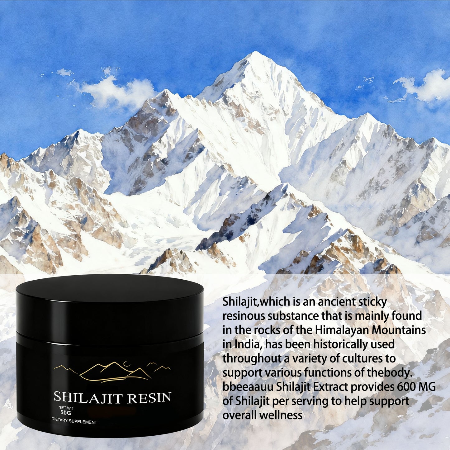 Authentic 85% Fulvic Acid Shilajit Resin Large Jar Organic Natural Herbal Supplements for Adults