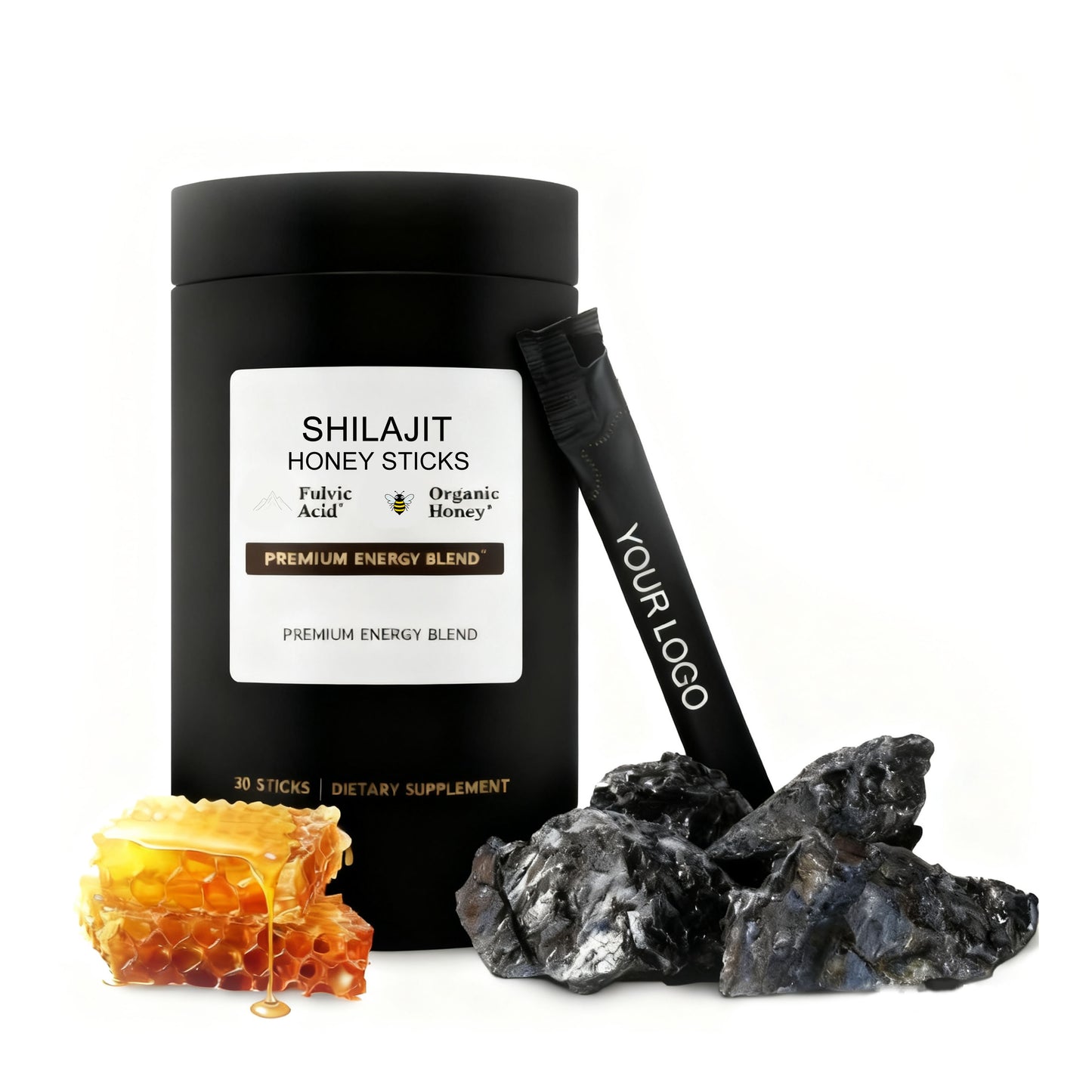 Hot Sale Shilajit Honey Sticks for Women Strawberry Flavor Pure Himalayan Shilajit With Saffron for Hormonal Balance