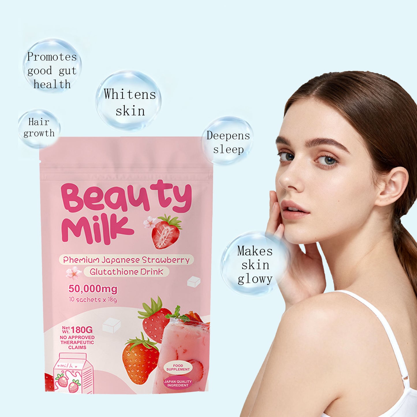 Hot Selling Beauty Collagen Powder Vitamin C 180g with Multiple Flavors OEM for Adult Hair Growth Skin Whitening