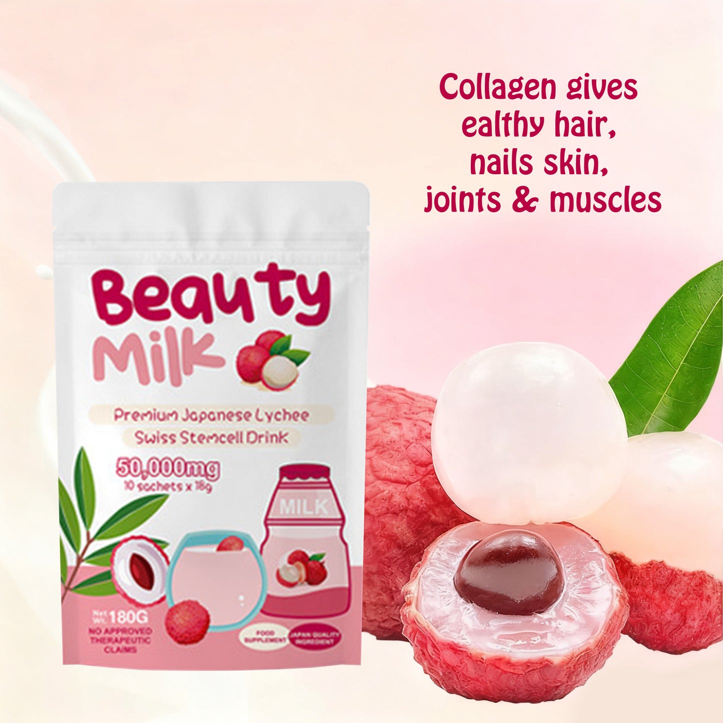 Hot Selling Beauty Collagen Powder Vitamin C 180g with Multiple Flavors OEM for Adult Hair Growth Skin Whitening