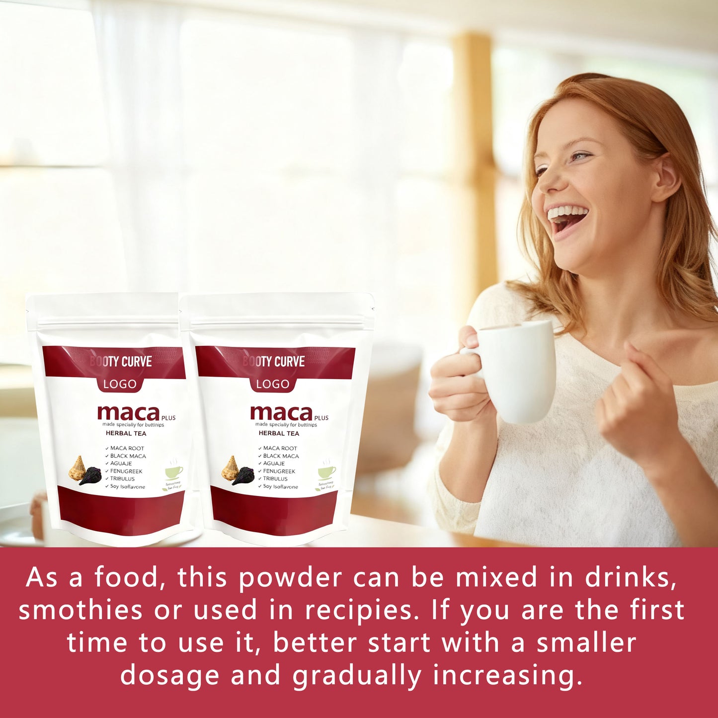 Organic Hips and Bums Enlargement Pills Powder Buttocks & Hip Enlargement Pills Body Enhancement Maca Root Extract Powder