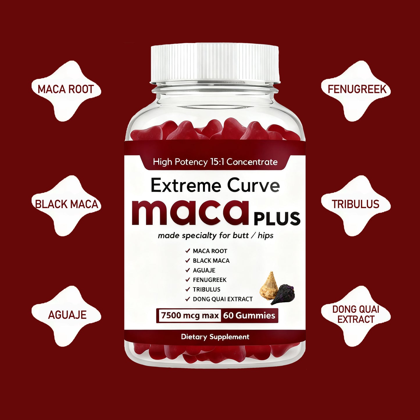 OEM Activated Maca Capsules Female Charm Curve Shaping Herbal Supplements Reshapes Confident Buttocks Line for Ultimate Body