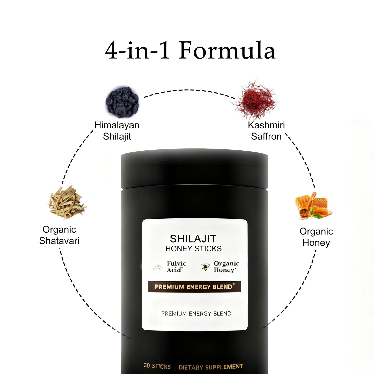 Hot Sale Shilajit Honey Sticks for Women Strawberry Flavor Pure Himalayan Shilajit With Saffron for Hormonal Balance