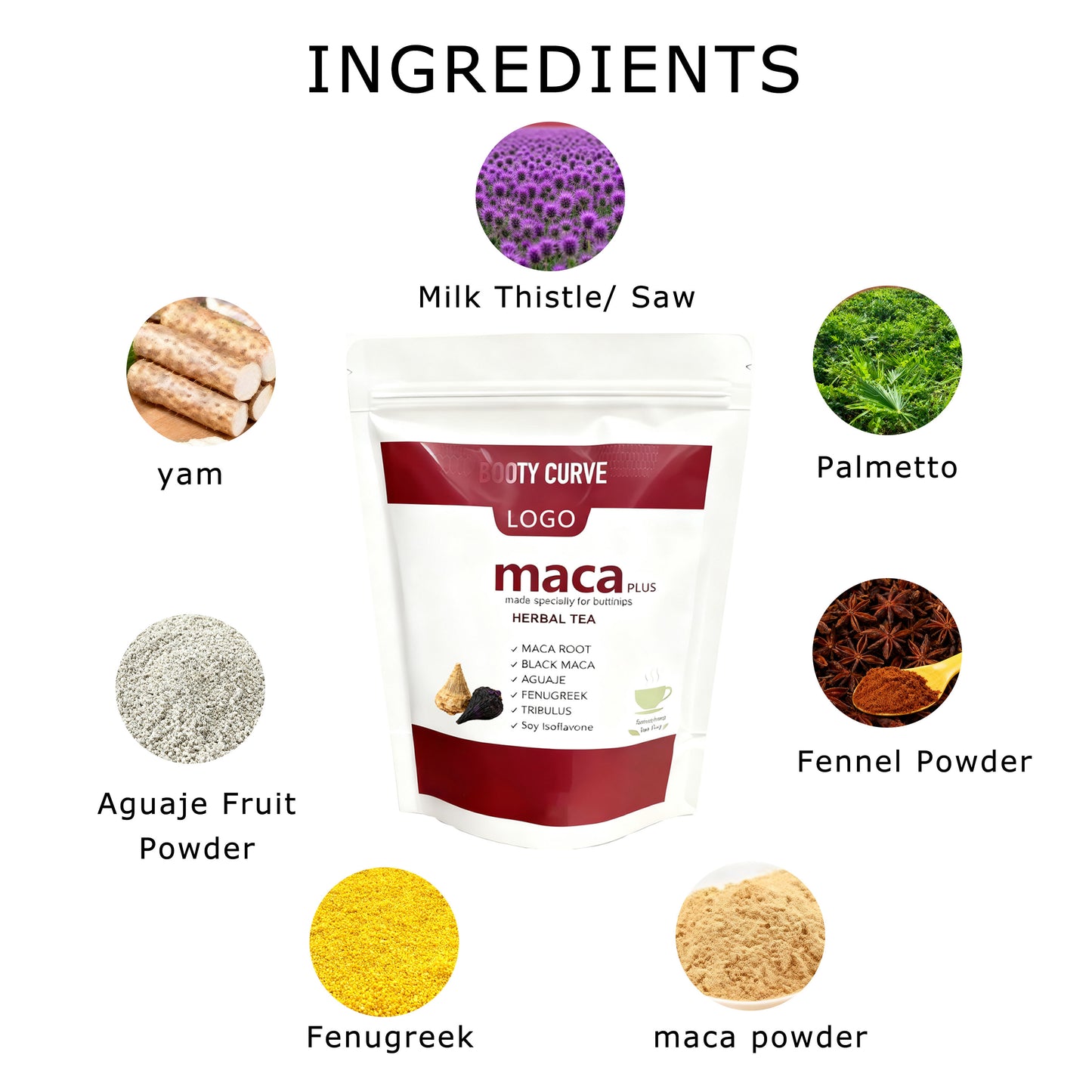 Organic Hips and Bums Enlargement Pills Powder Buttocks & Hip Enlargement Pills Body Enhancement Maca Root Extract Powder