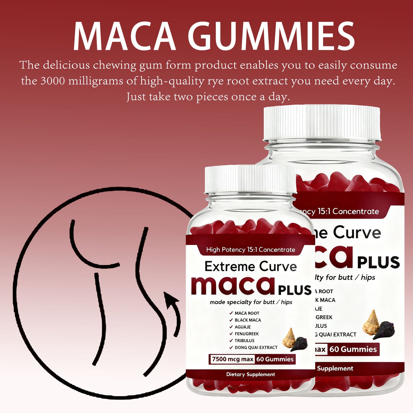 OEM Activated Maca Capsules Female Charm Curve Shaping Herbal Supplements Reshapes Confident Buttocks Line for Ultimate Body