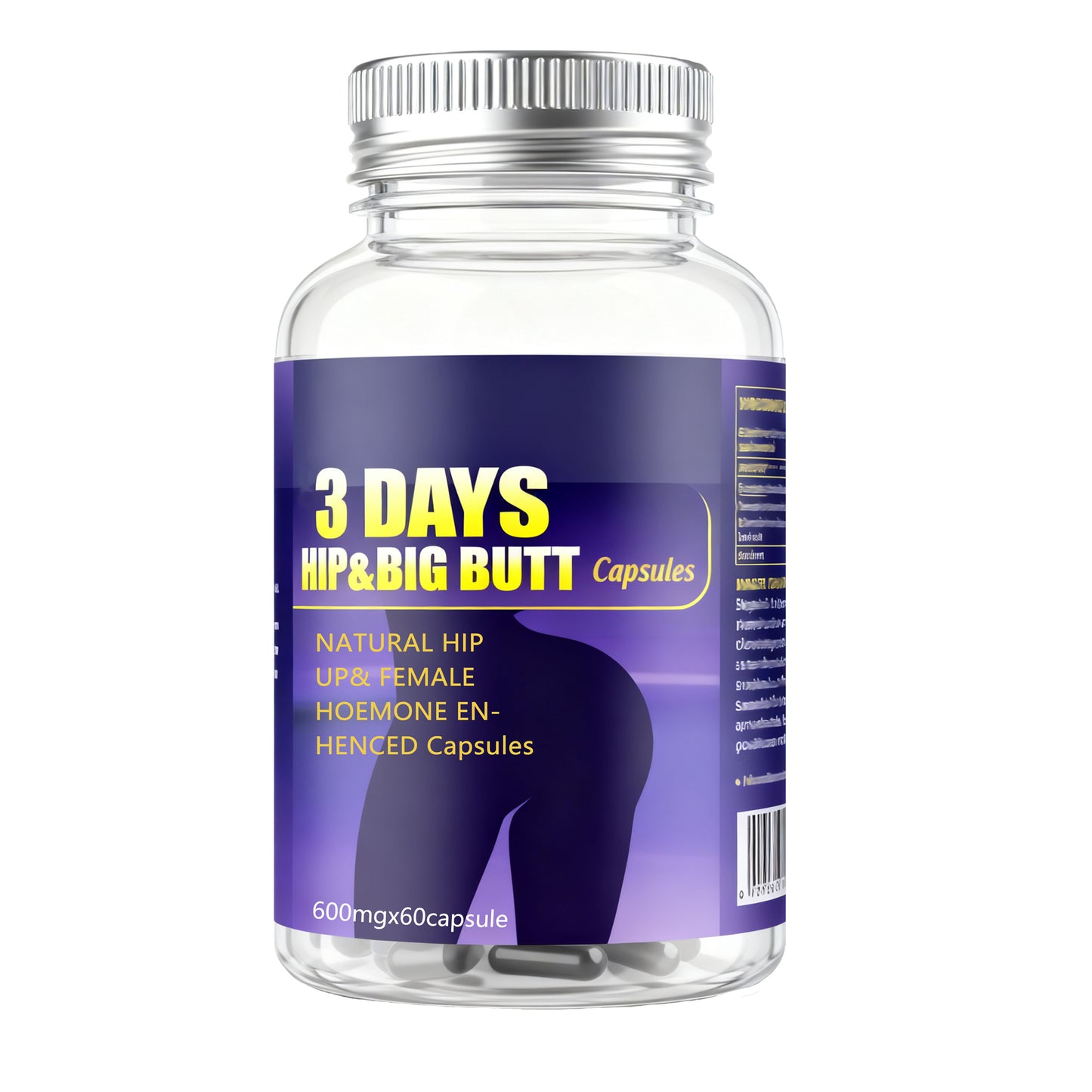 100% Natural Hip Big Butt Enlargement Pill Maca Bigger Buttocks Enhance Firmness and Wider Hips Lift Butt Capsule