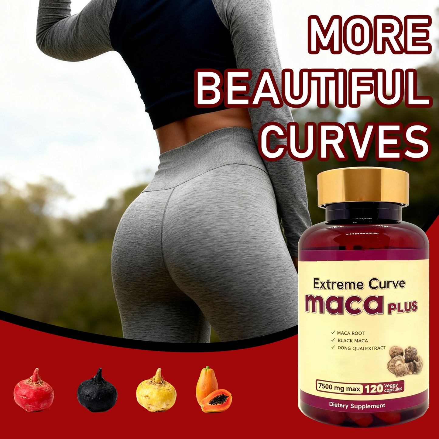 Natural Health Maca Root Capsules For Energy Yellow Maca Capsules Tablet Black Maca Extract For Butt Hips Enhancement