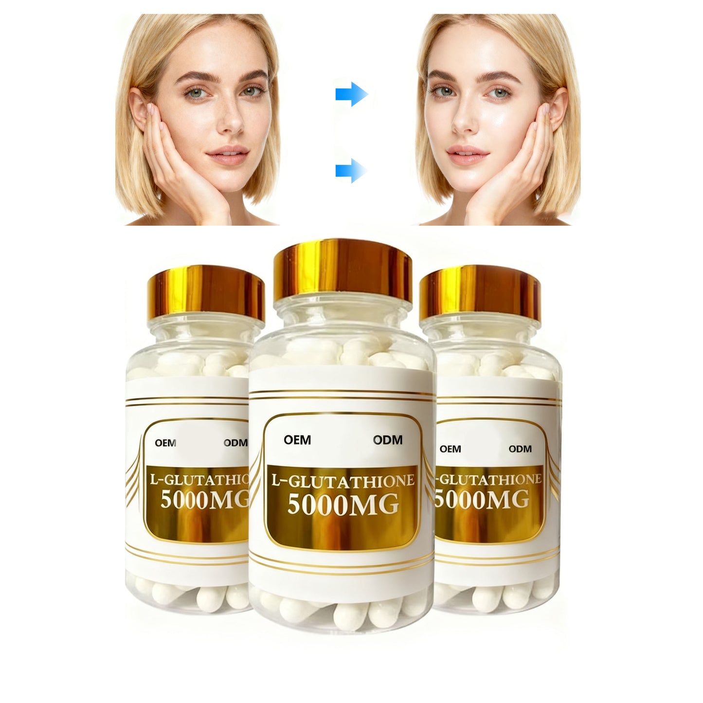Beauty Products Collagen Gummy Candy Skin Care Supplement Collagen Glutathione Collagen Vitamin C Skin Whitening Capsules