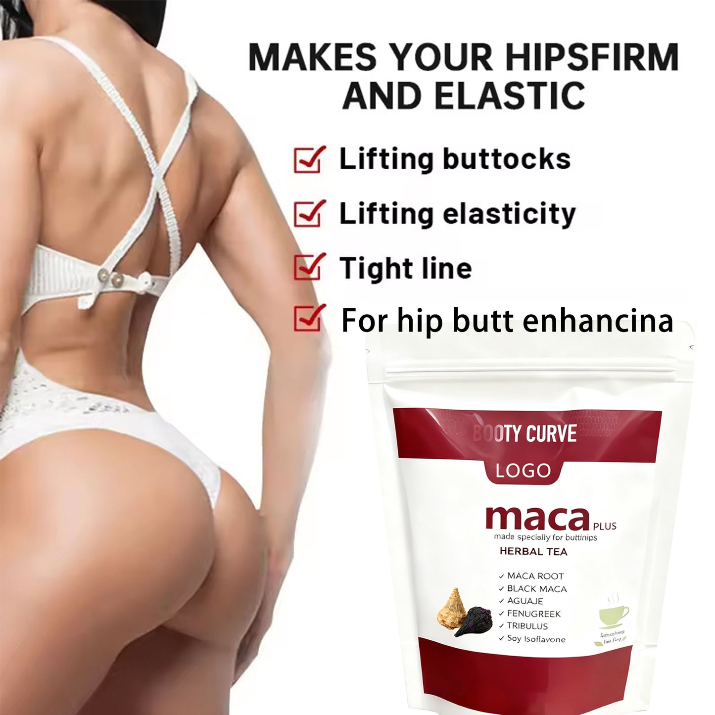 Organic Hips and Bums Enlargement Pills Powder Buttocks & Hip Enlargement Pills Body Enhancement Maca Root Extract Powder