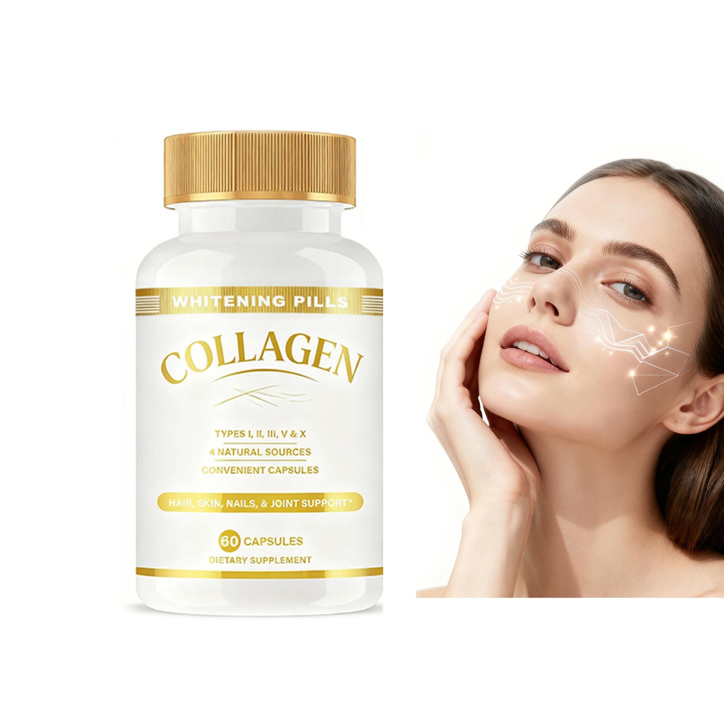 Oem Marine Collagen Capsules Vitmain C Private Label Brightening Collagen Capsules Collagen Capsules