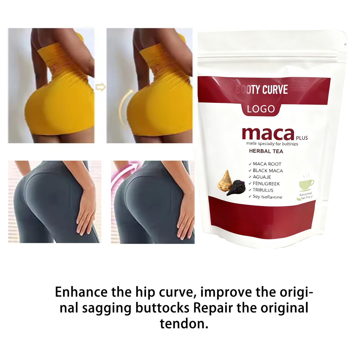 Organic Hips and Bums Enlargement Pills Powder Buttocks & Hip Enlargement Pills Body Enhancement Maca Root Extract Powder