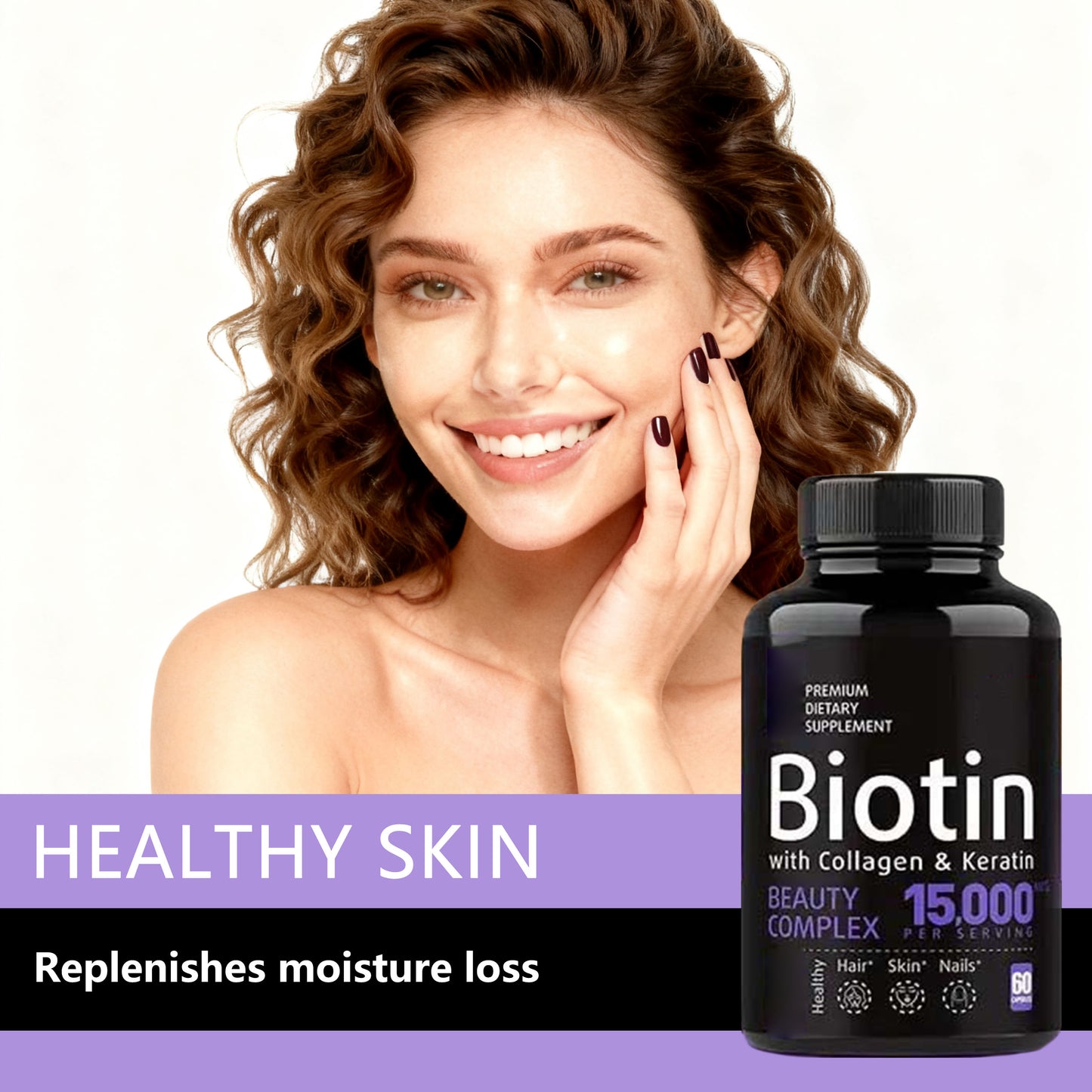 OEM Custom Label Hair Skin and Nails Vitamins and Supplement Biotin Capsules Biotin Capsules Collagen Supplement Vitamin